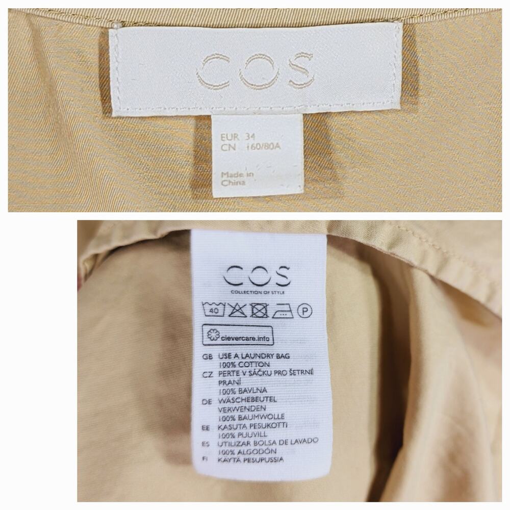 COS Beige Tiered Wrap-Style Midi Dress - Picture 14 of 16